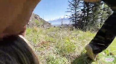 BF fucked gf outdoor blowjob